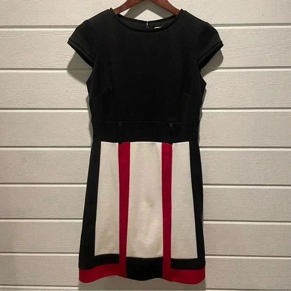 Sandra Darren Color-block A-Line Knee Length Dress Size 4P - Picture 1 of 10